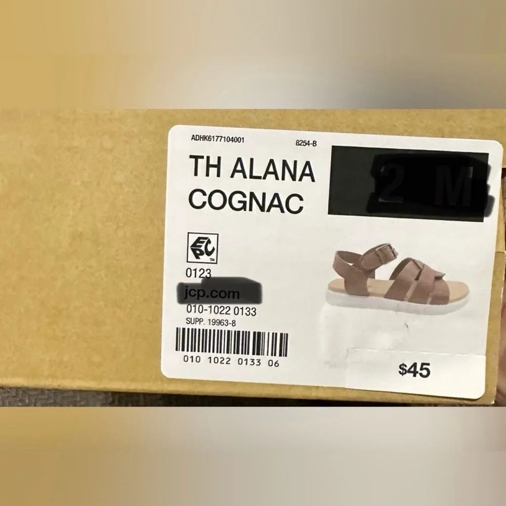 Thereabouts Little Girls Alana Cognac Sandals NWT Size Little Girls 1